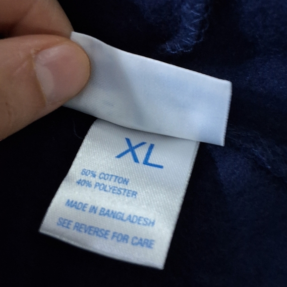 Xlarge Men's Navy Blue Fleece Hoodie, New With Tag - Picture 4 of 4